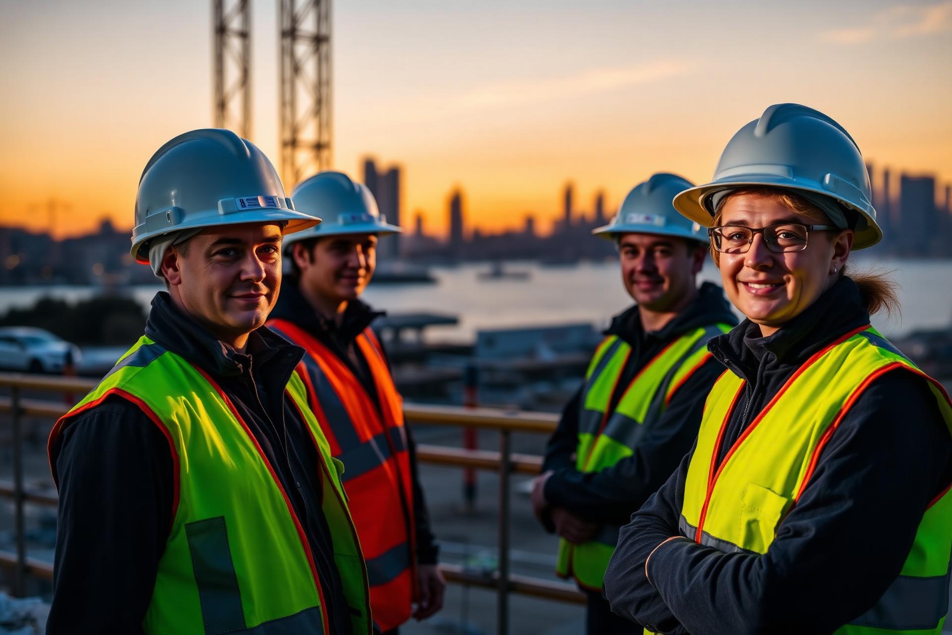 Trades students on the tools